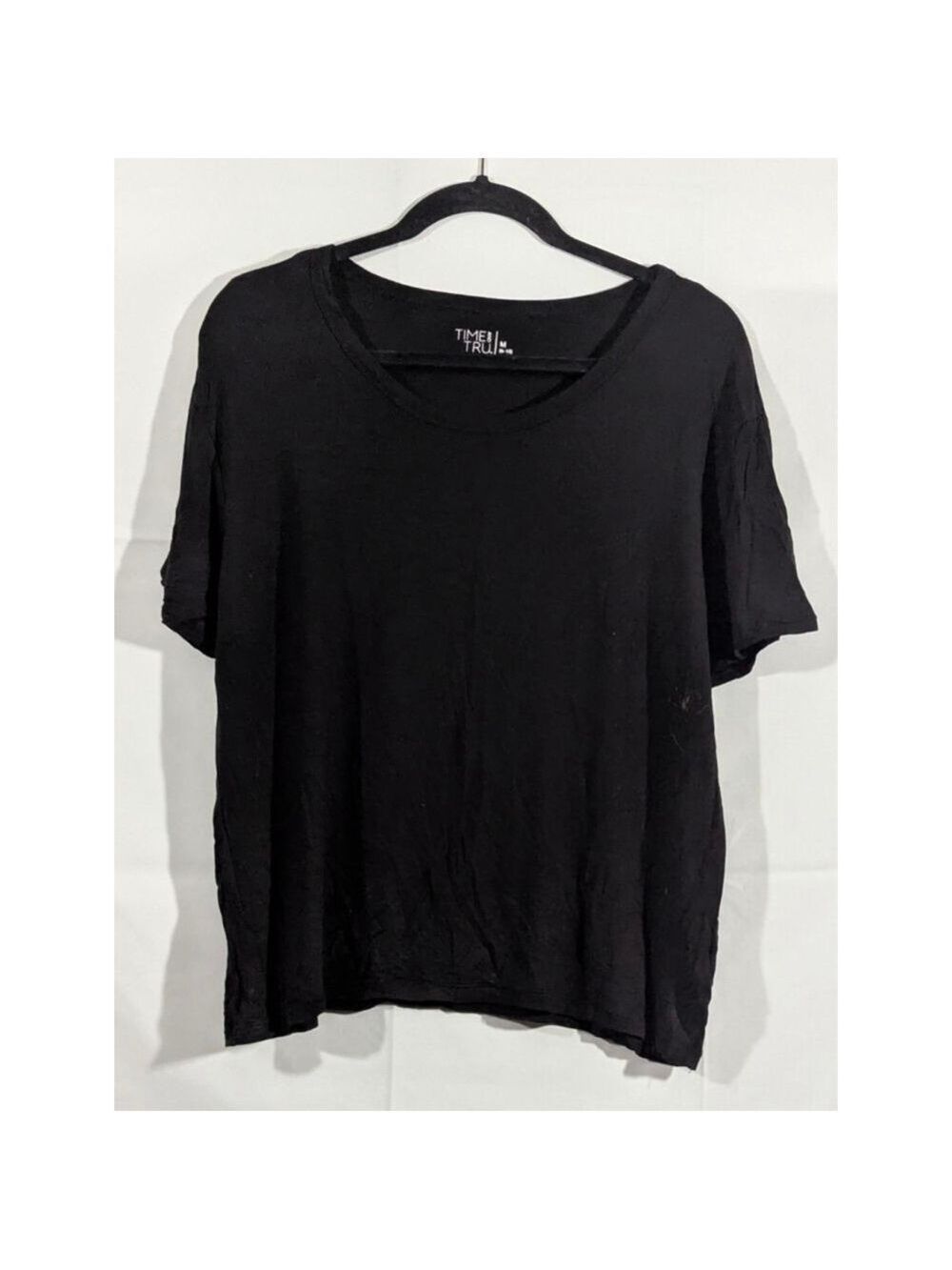 Time and Tru Black Short Sleeve T-Shirt Women's Medium 8-10